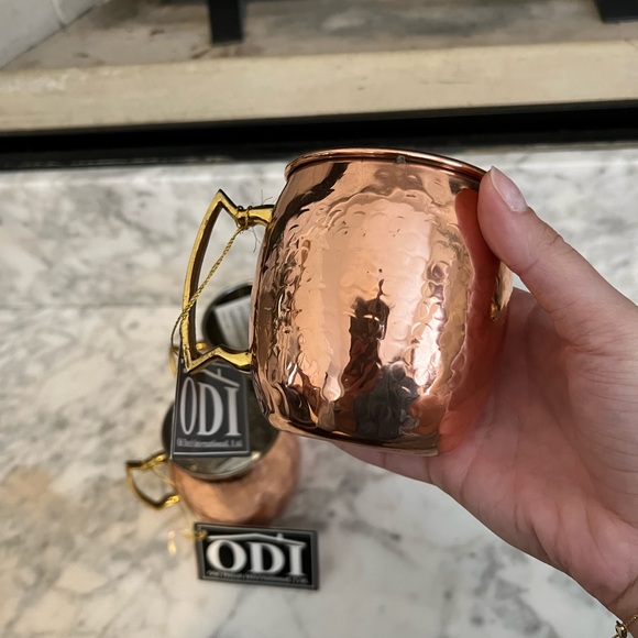 16 Oz. Nickel-Lined Solid Copper Hammered Moscow Mule Mug, Set of 4 - Picture 4 of 7